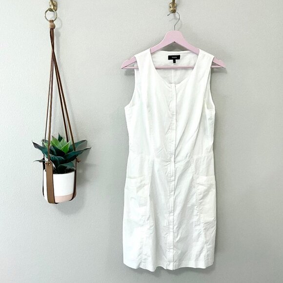 Theory White Bonza Spring Poplin Tank Dress in Size 10 - Picture 1 of 6
